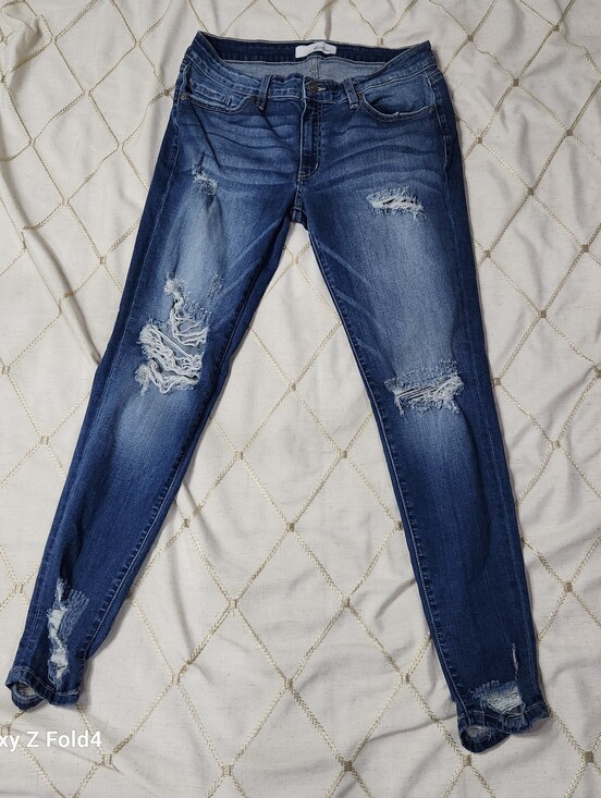 KanCan Denim - KanCan Distressed Skinny Jeans Medium Dark Wash Stretch Size 27‎ Waist 5/6 EUC
